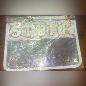 Clear ‘Stuff’ bag (baseball print)